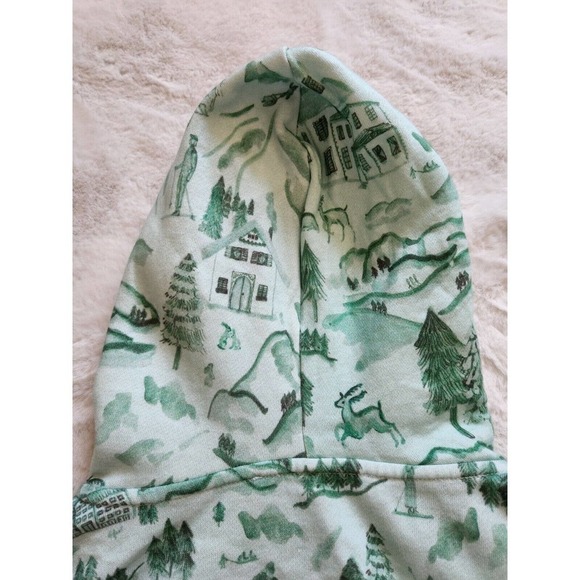NWT Hill House The Allie Zip- Up Hoodie Sweatshirt in Ski Chalet Print Size S - Picture 11 of 12